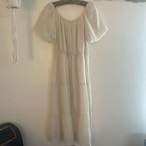 Cream colored midi dress